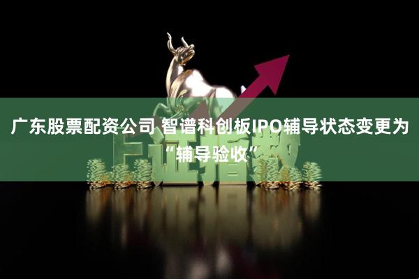 广东股票配资公司 智谱科创板IPO辅导状态变更为“辅导验收”